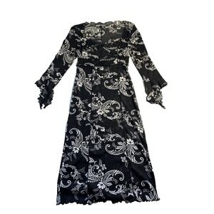 Vtg Y2K Outlooks Sheer Dress Women S Whimsigoth Dark Romantic Vampire Goth‎